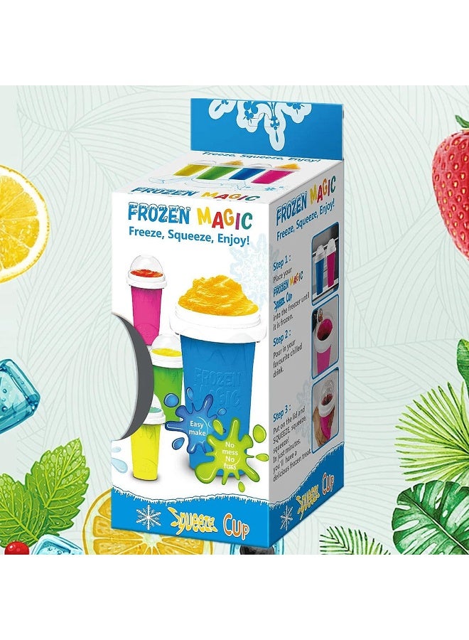 REGNBUE Slushie Cup, Slushy Maker Cup with Lid & Straw for Kids Friends Family, Portable Smoothie Squeeze Cup for Milk, Juices, and Ice Cream Make - Image 2